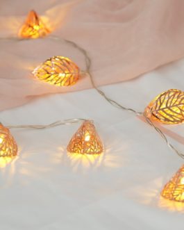 1.5M 10LEDs Gold Leaf Garland LED String Lights for Fairy Christmas Wedding Decoration Party Event Indoor Lighting 45